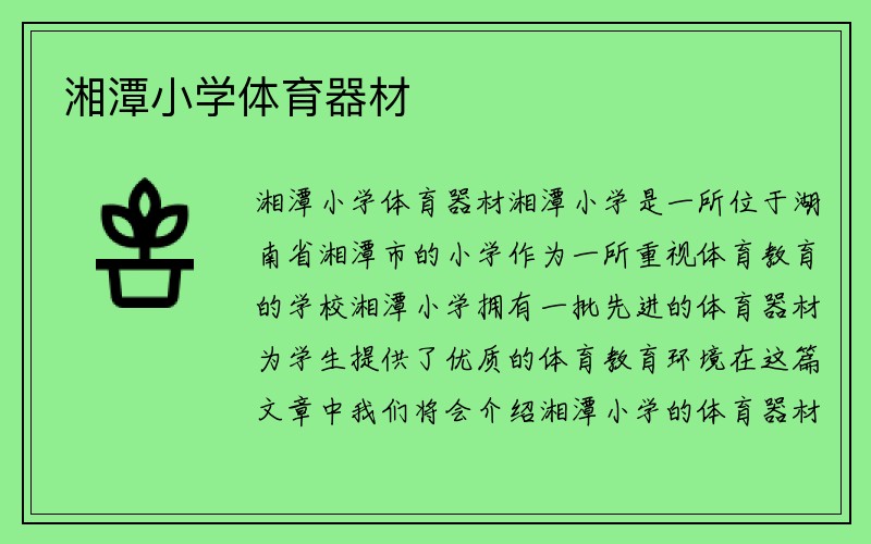 湘潭小学体育器材