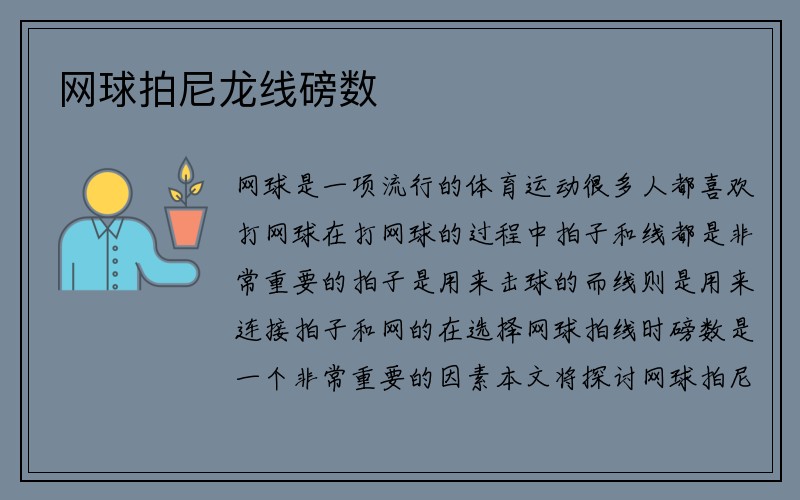 网球拍尼龙线磅数