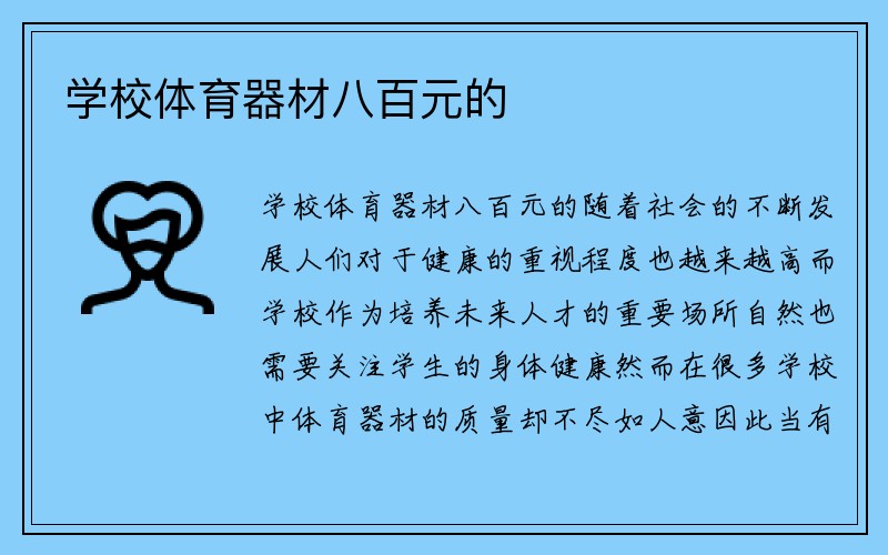 学校体育器材八百元的