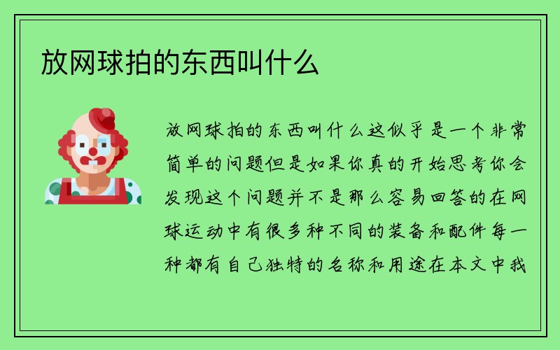 放网球拍的东西叫什么